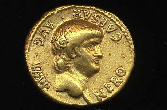 Emperor Nero and the Roman Garden Style: Roman coin with the head of Nero.