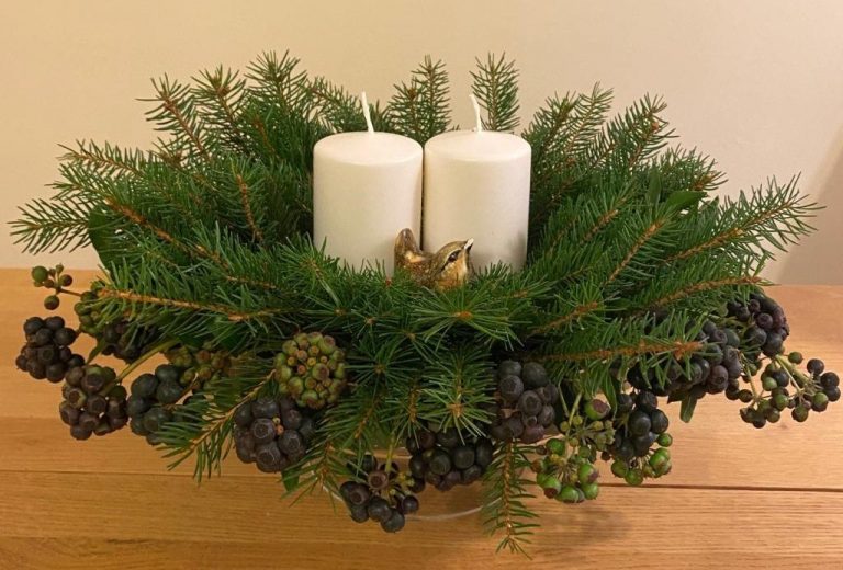 Natural Decoration for Home: a Table Centerpiece with Candles and ...